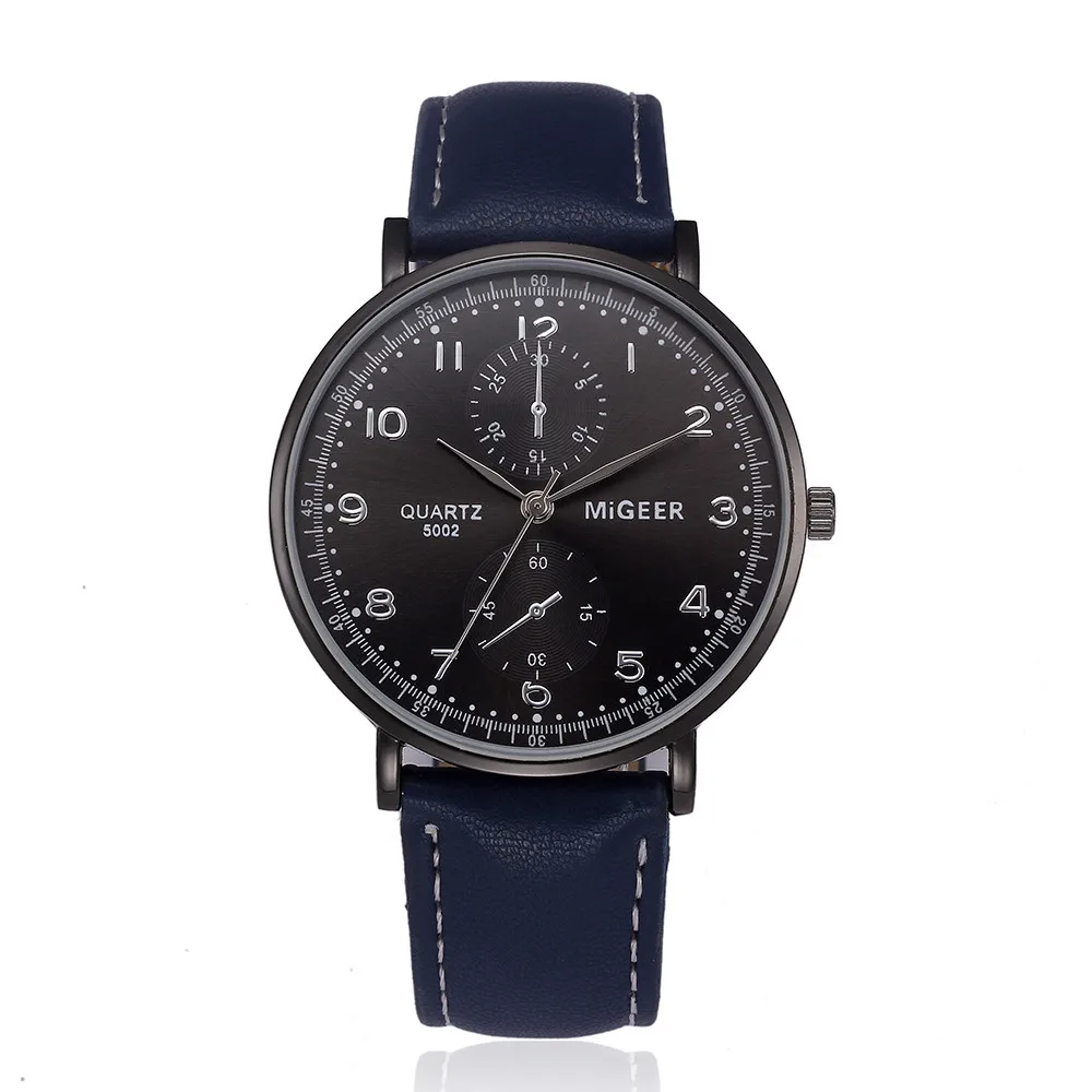 2020 мужские часы Топ Бренд роскошные кожаные бизнес классические черные