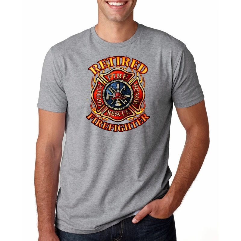 

Retired Firefighter T-Shirt Fire Dept Volunteer Retirement Tee Shirt