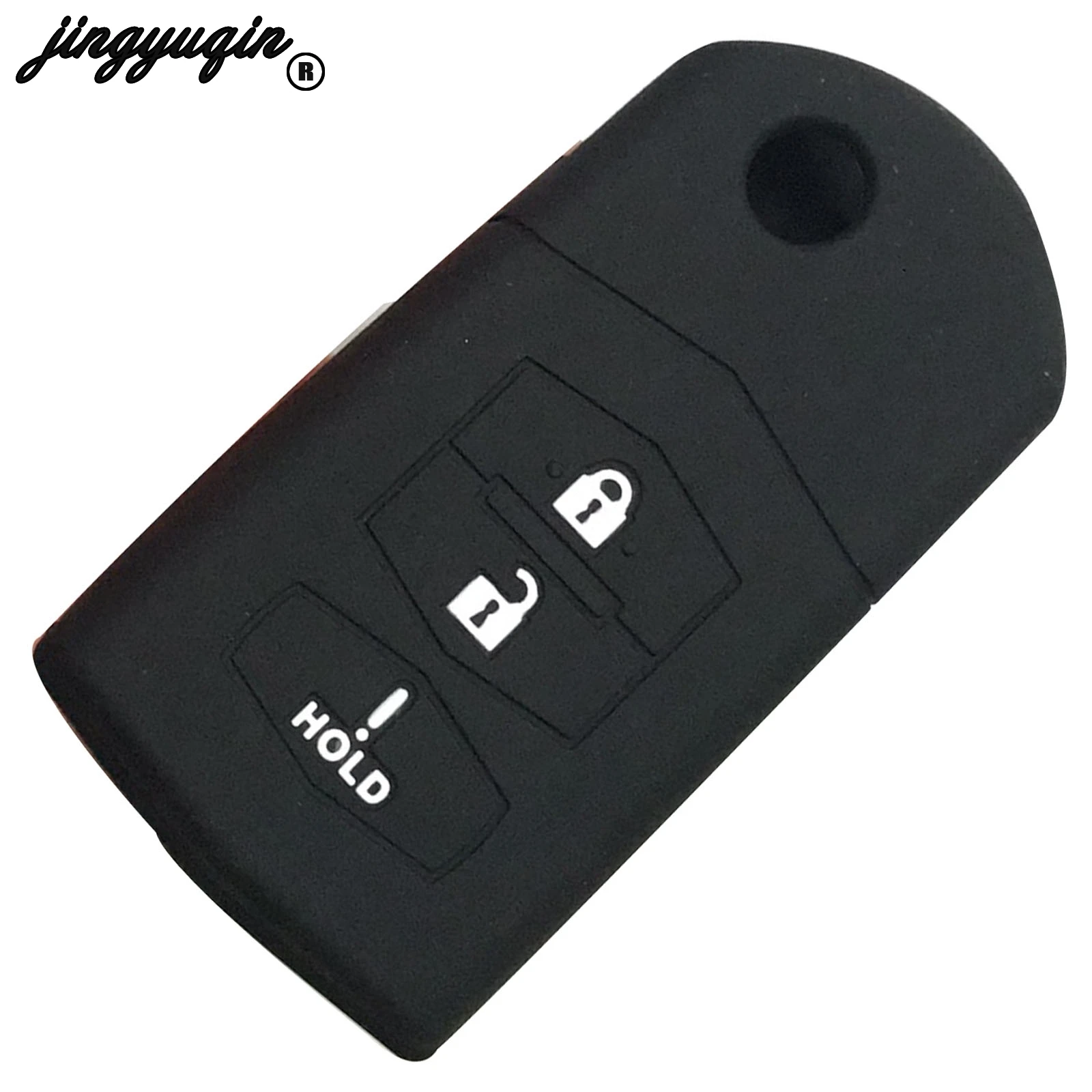 

jingyuqin 3 Buttons Silicone Remote Car Key Case Cover For MAZDA 3 5 6 CX-5 CX-7 CX-9 Housing Miata MX-5 MPS SP23 Holder Shell