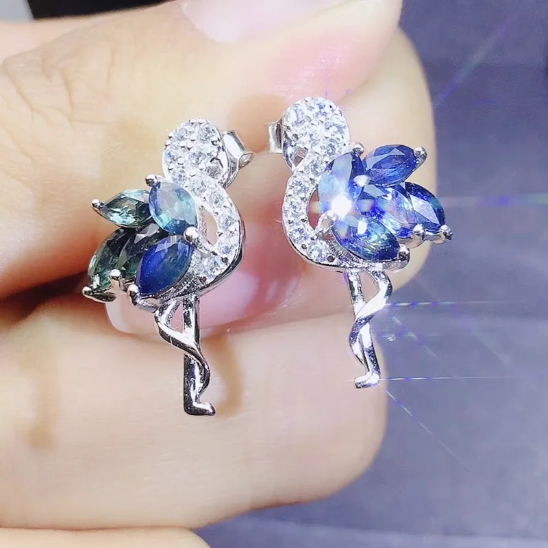 

Серьги-гвоздики с натуральным сапфиром, 925 пробы х10 шт., J208131