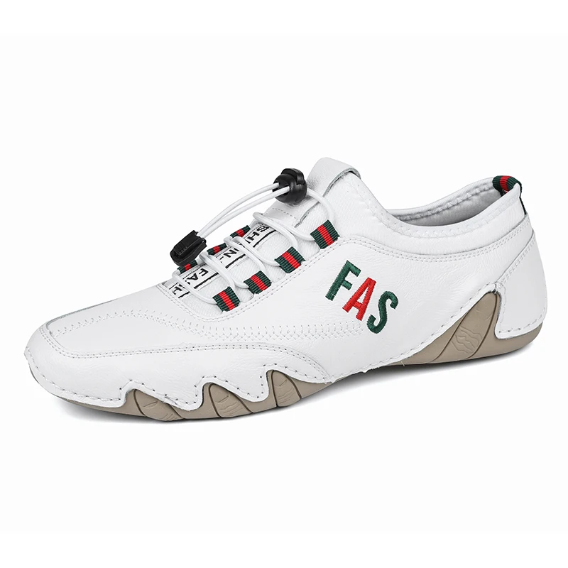 Мужские кожаные кроссовки высокого качества деловые повседневные мягкие