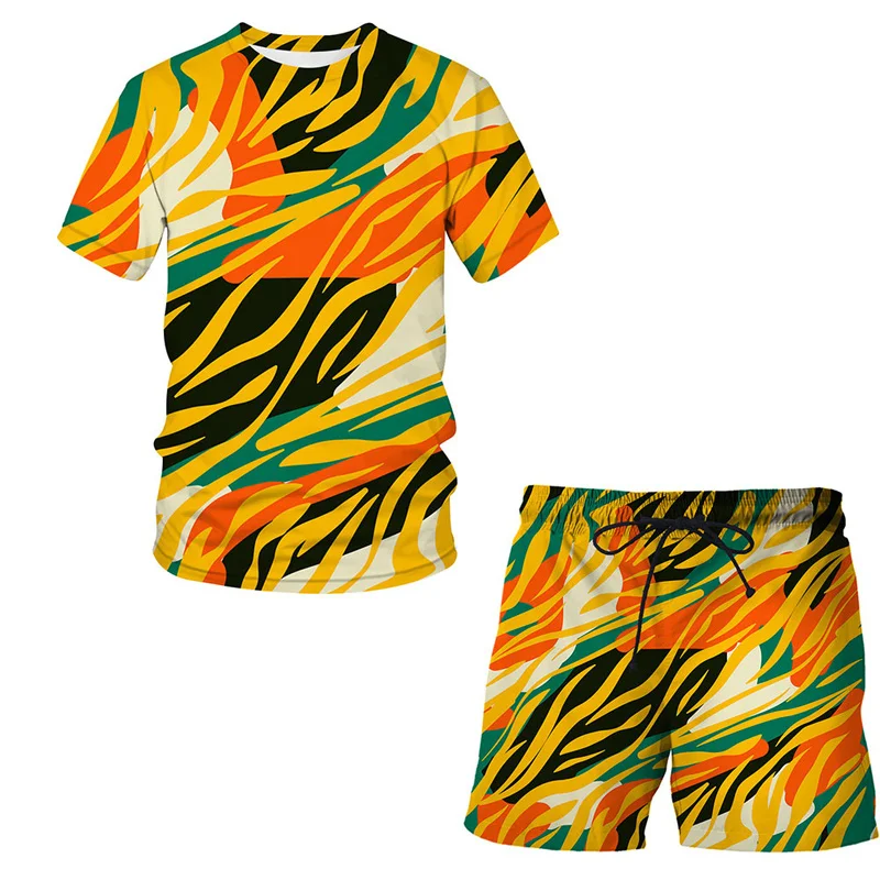 Мужская футболка с коротким рукавом и шорты комплект круглым вырезом