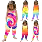 Летний комбинезон для маленьких девочек, детский цельный комбинезон с принтом в виде звезд, комбинезон на бретелях, Повседневная летняя детская одежда без рукавов, наряды