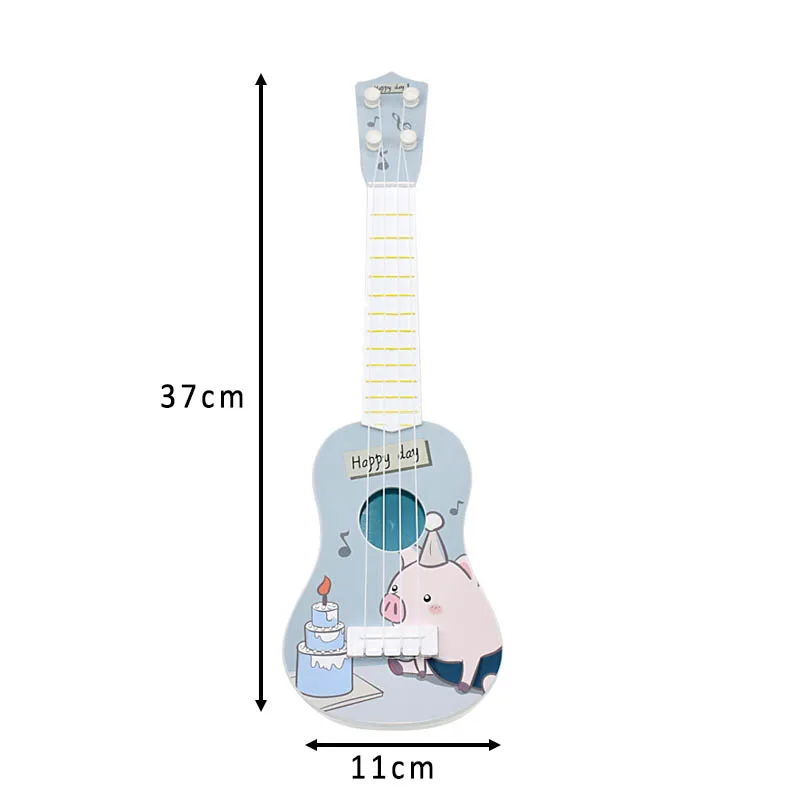 

1Pcs Mini Ukulele Toys Cute Animal Pattern Children Trumpet Simulation Music Instrument Early Enlightenment Musical Toys for Kid