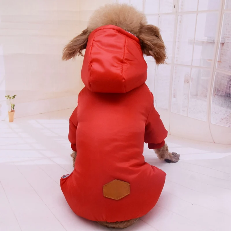 S-XXL мягкий, флисовый, для собаки комбинезон маленькая собака щенок пальто костюм для животных 4 брюки с широкими штанинами ветрозащитная теплая толстовка с капюшоном для собаки, Костюмы зимнюю одежду для собак