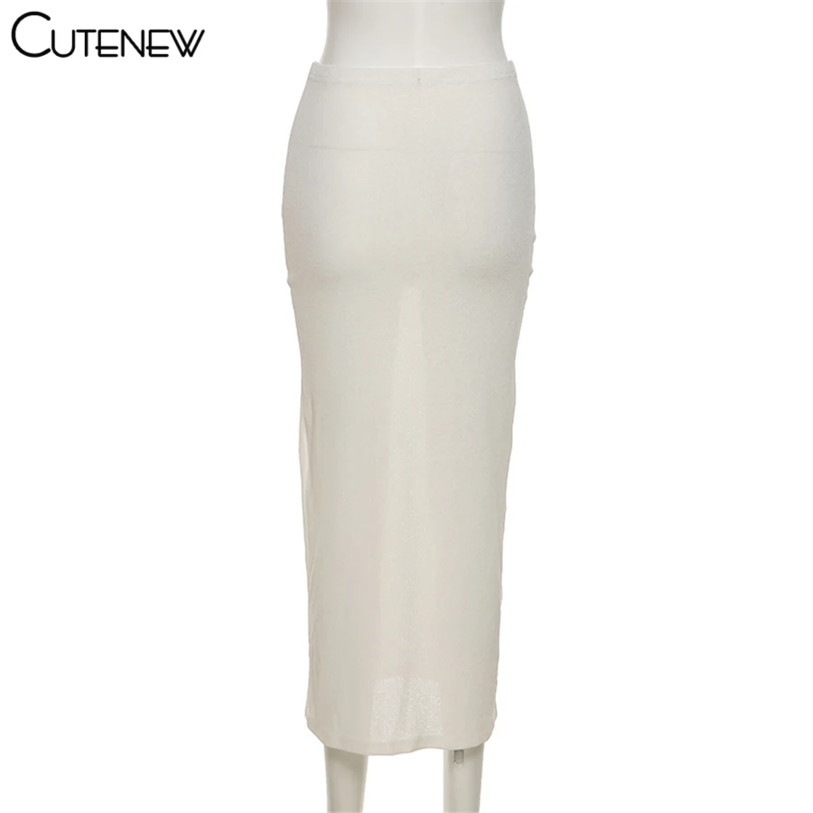 

Cutenew Aesthetic Woven Straight Skirts Womens Fashion Summer Solid Seamless Shaped Waist Party Casual Wear Style Female Clothes