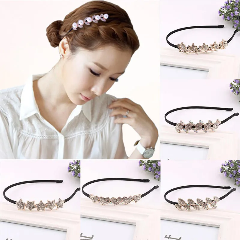 

Rhinestones Flower Headband Crystal Hot Sale Girls Hair Accessories 1PC Korean Female Hairband Hair Band Popular Shiny