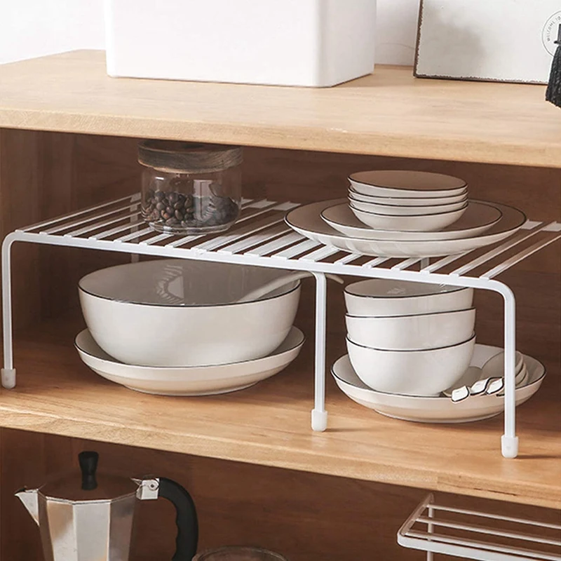 

Expandable Kitchen Cabinet Shelf, Storage Rack Adjustable, Iron Slat Shelf Counter Organizer for Kitchen,Bathroom(1 PCS)