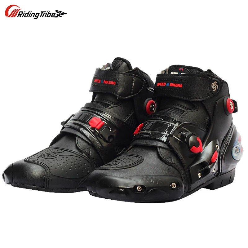 RidingTribe Motocycle Riding Boots Ankle Shoes Waterproof Adjustable Shoes Buckle Motobike Summer Boots Anti-fall For Men
