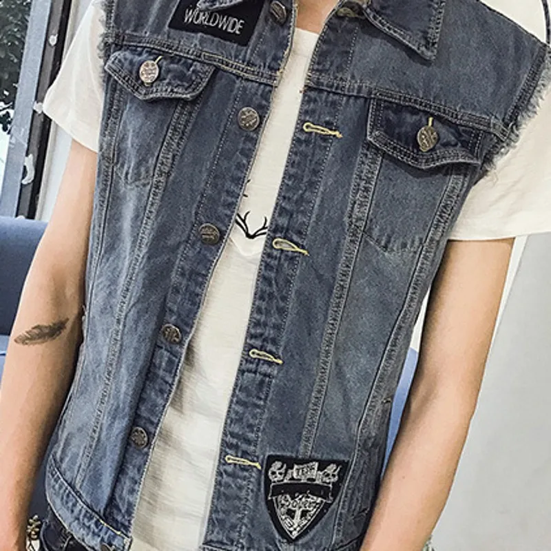 Мужской повседневный жилет приталенный винтажный кардиган без рукавов в