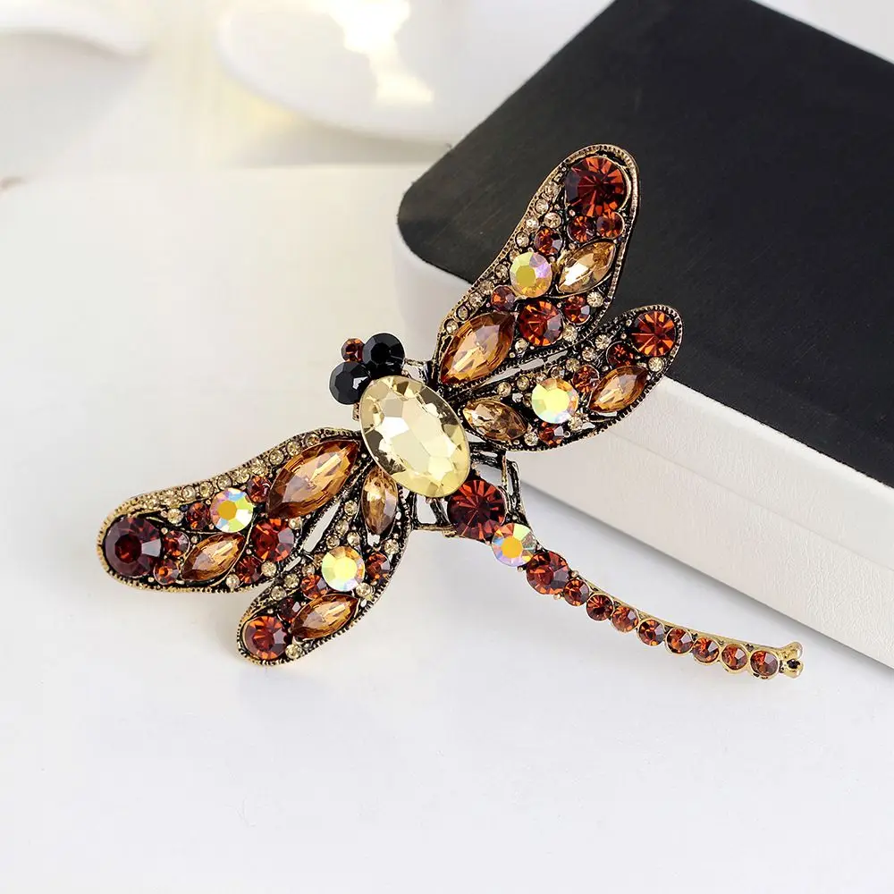 

Charm Unique Rhinestone Dragonfly Shaped Insect Brooch Wedding Gifts For Mothers Day Pins New Jewelry