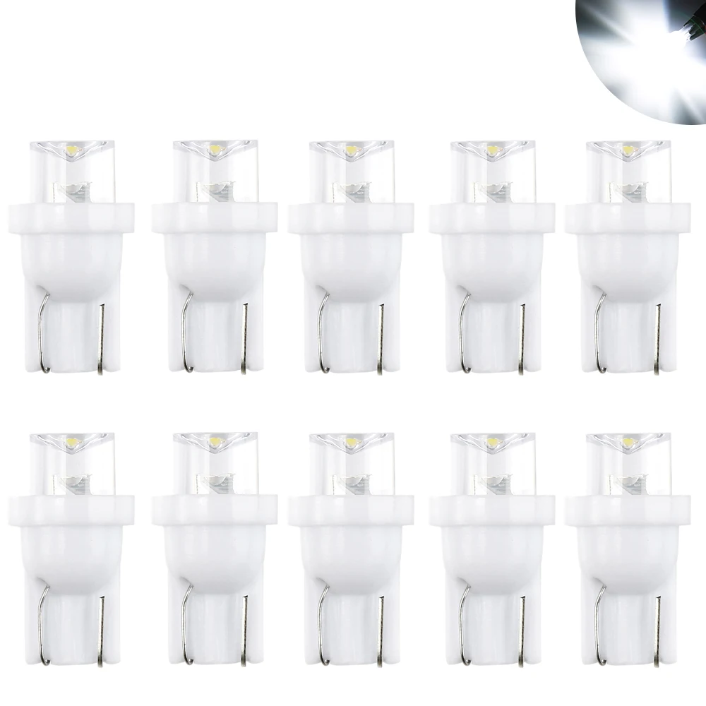 10 шт. светодиодная лампа T10 белый автомобильный светильник постоянного тока 12 В
