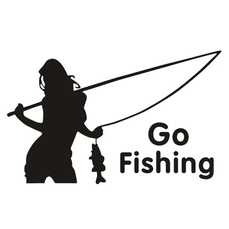

Fashion Personality Creativity Car Stickers Outdoor Sports GO FISHING Beauty Fishing Decorative Stickers Waterproof PVC 15cmX9cm