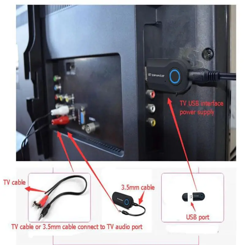 

Wireless Bluetooth 4.0 Transmitter A2DP Audio Receiver Devices RCA to 3.5mm AUX USB Mini Stereo Adapter
