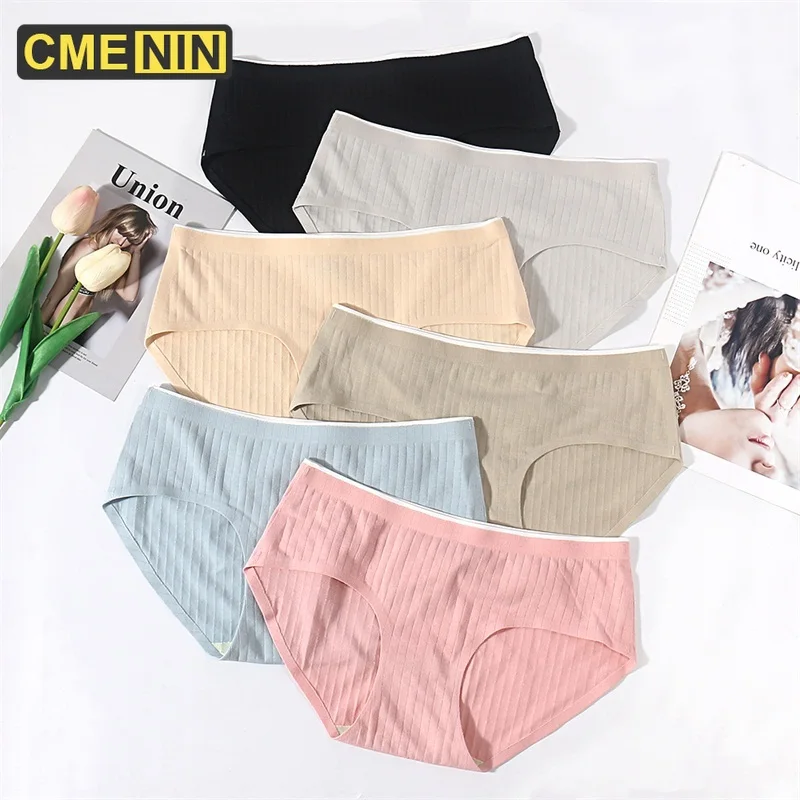 3 шт./лот сексуальные хлопковые трусики для женщин однотонные бесшовные девушек