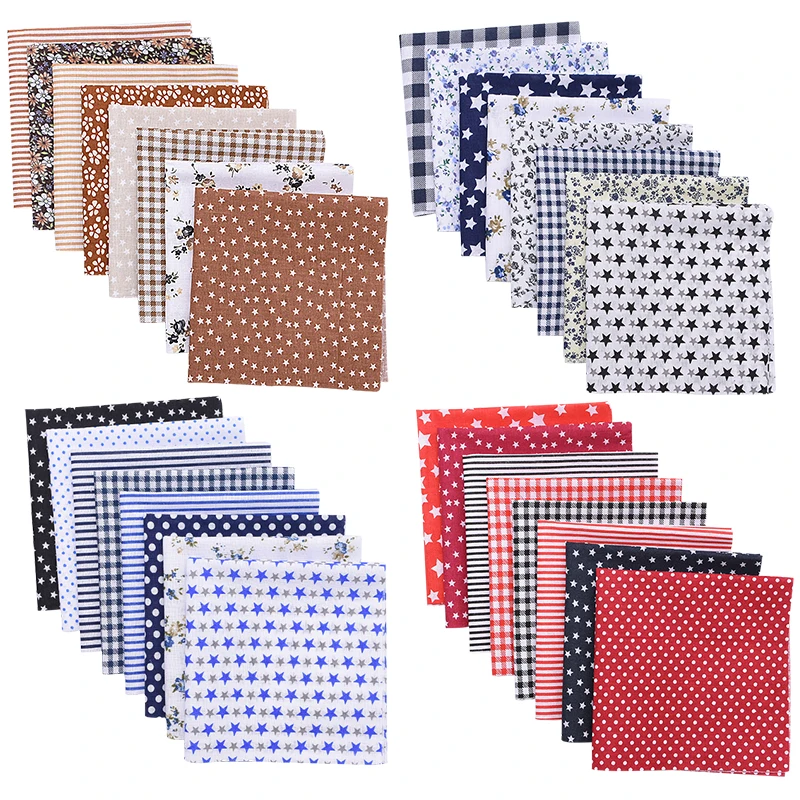 8Pcs/set 25*25cm Patchwork Fabric Square Fabric Cotton Printed Cloth Sewing Quilting Fabrics For DIY Sewing Handmade Accessories
