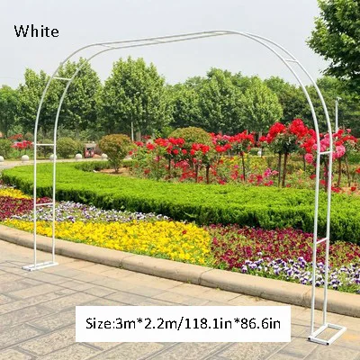 White 3m by 2.2m Искусственные цветы Арка кованого железа наружная свадебная АРКА домашний сад вечерние фоновая Арка подставка украшение Цветочная дверь полка - Цвет: White 3m by 2.2m