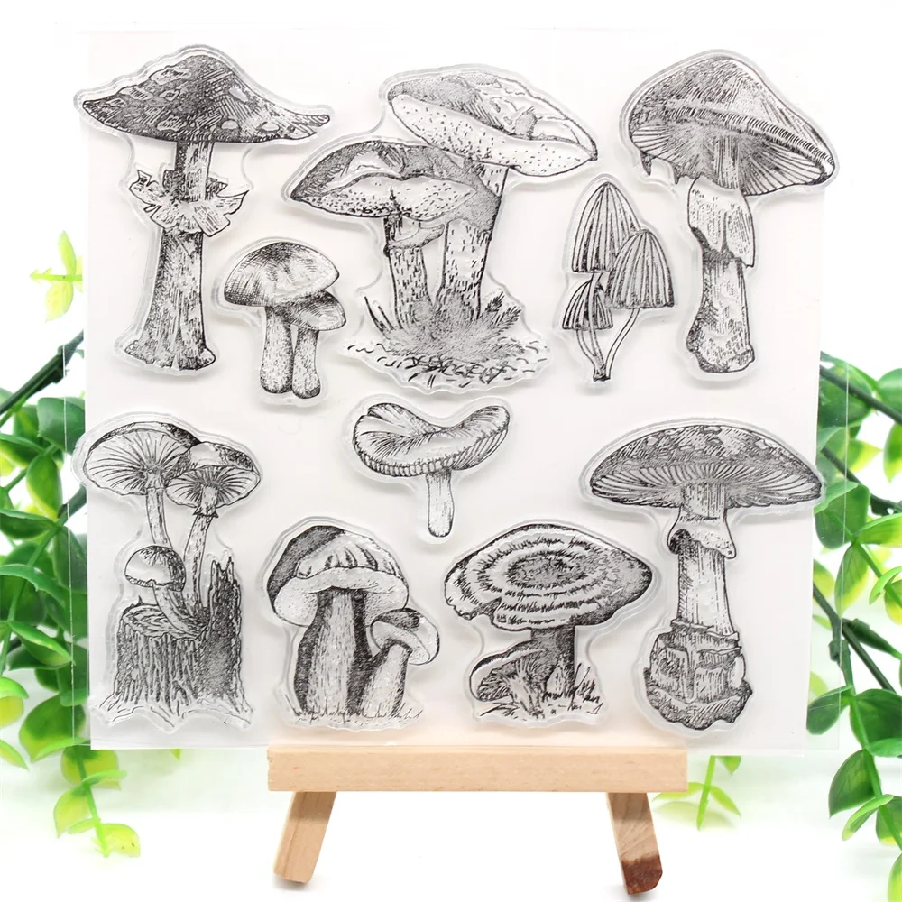 

ZFPARTY Mushroom Transparent Clear Silicone Stamps for DIY Scrapbooking/Card Making/Kids Crafts Fun Decoration Supplies
