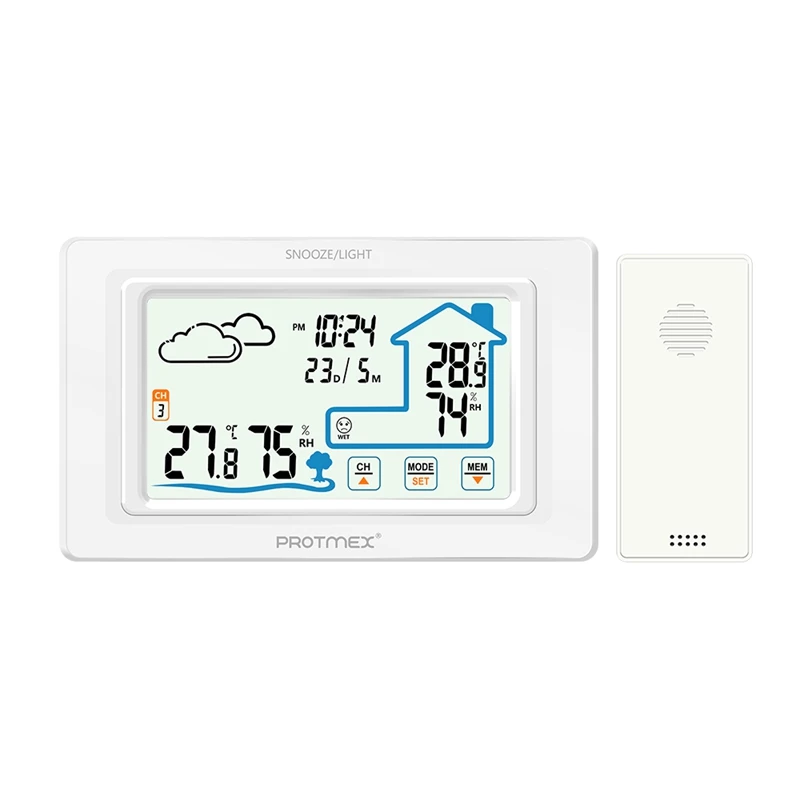 Color Touch Screen Weather Station Sensor Thermometer Hygrometer Wireless Digital Indoor Outdoor Home Forecast Alarm | Инструменты