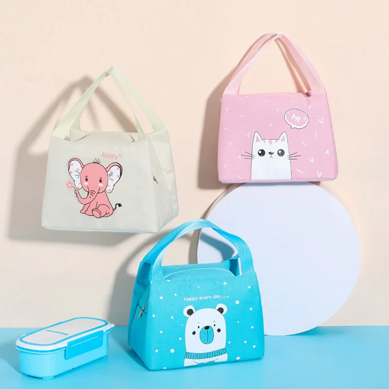 

1Pcs Japanese Style Kids Lunch Bag Cute Animal Pattern Outdoor Protable Kids Breakfast Lunch Bag Box Outdoor Travel Food Bag