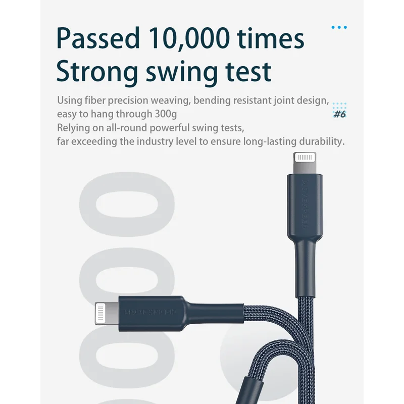 Кабель MOVESPEED с MFi USB Type C на Lightning для iPhone 13 Mini Pro Max 8 PD 18 Вт 20 кабель быстрой зарядки и