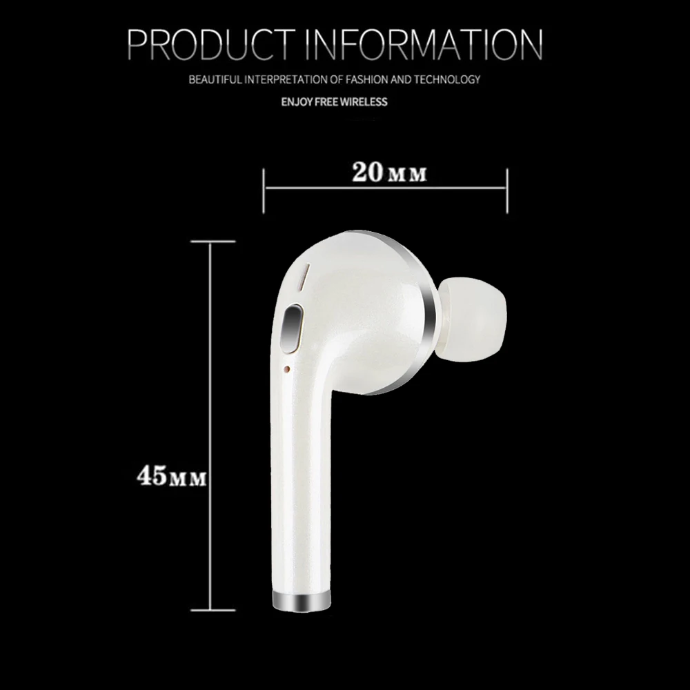 Беспроводные наушники с одним Bluetooth HD стереозвук мини-гарнитура микрофоном умное