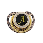 для новорожденных Соски соска для младенца для младенцев Роскошная соска, бесплатная доставка, Золотая соска, чехол с леопардовым рисунком, 26 дюймов, с именем и знаком, для новорожденных, не содержит Бисфенол А