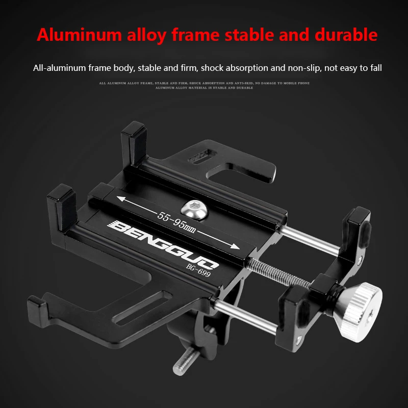 Держатель для телефона из алюминия крепление на руль мотоцикла двойной винт