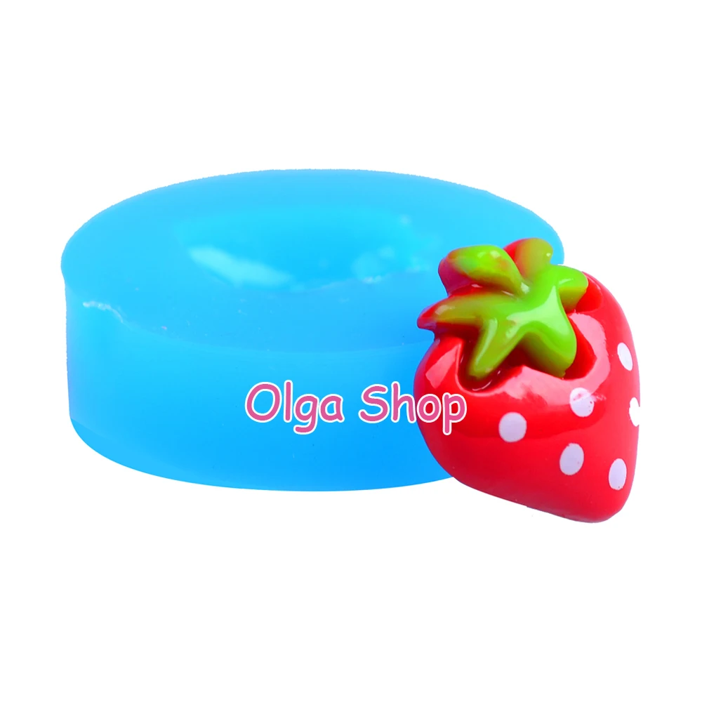 SYL036 17.8mm x 15.6mm Strawberry Silicone Mold Fondant Cake Decoration Candy Resin Clay DIY Pendant Candle Craft Soap FOOD SAFE - купить по