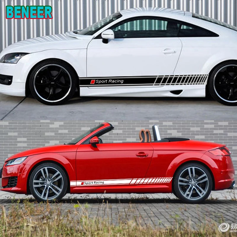2 шт./лот автомобильный боковой корпус наклейка для Audi Sline quatrro A1 A4 A5 A3 A6 A8 A7 Q3 Q5 Q7 TT S3