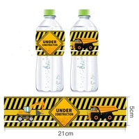 12pcs under construction party water bottle labels stickers crew fuel construction site birthday party favors for boys