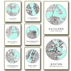 Абстрактный минимализм одна карта мира холст художественные принты плакаты Холст Живопись стены картины для гостиной дома Куадрос Декор