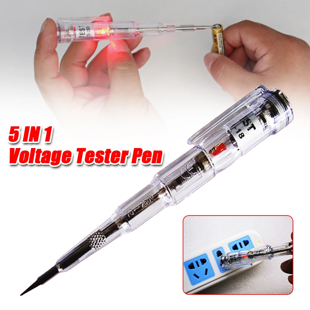 

Waterproof Induced Electric Tester Pen Screwdriver Probe Light Voltage Tester Detector AC/DC 70-250V Test Pen Pencil Voltmeter