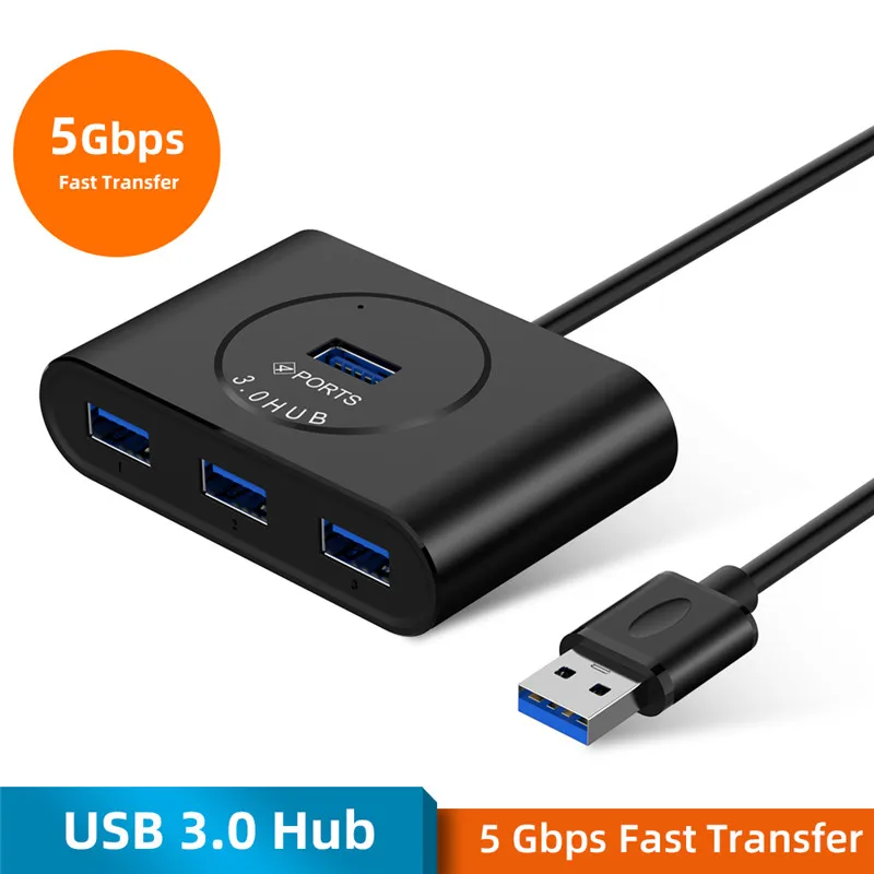 USB 3,0 концентратор 50 см высокоскоростной 4 порта с блоком питания USB3.0 сплиттер OTG адаптер для iMac НОУТБУК настольные компьютерные аксессуары