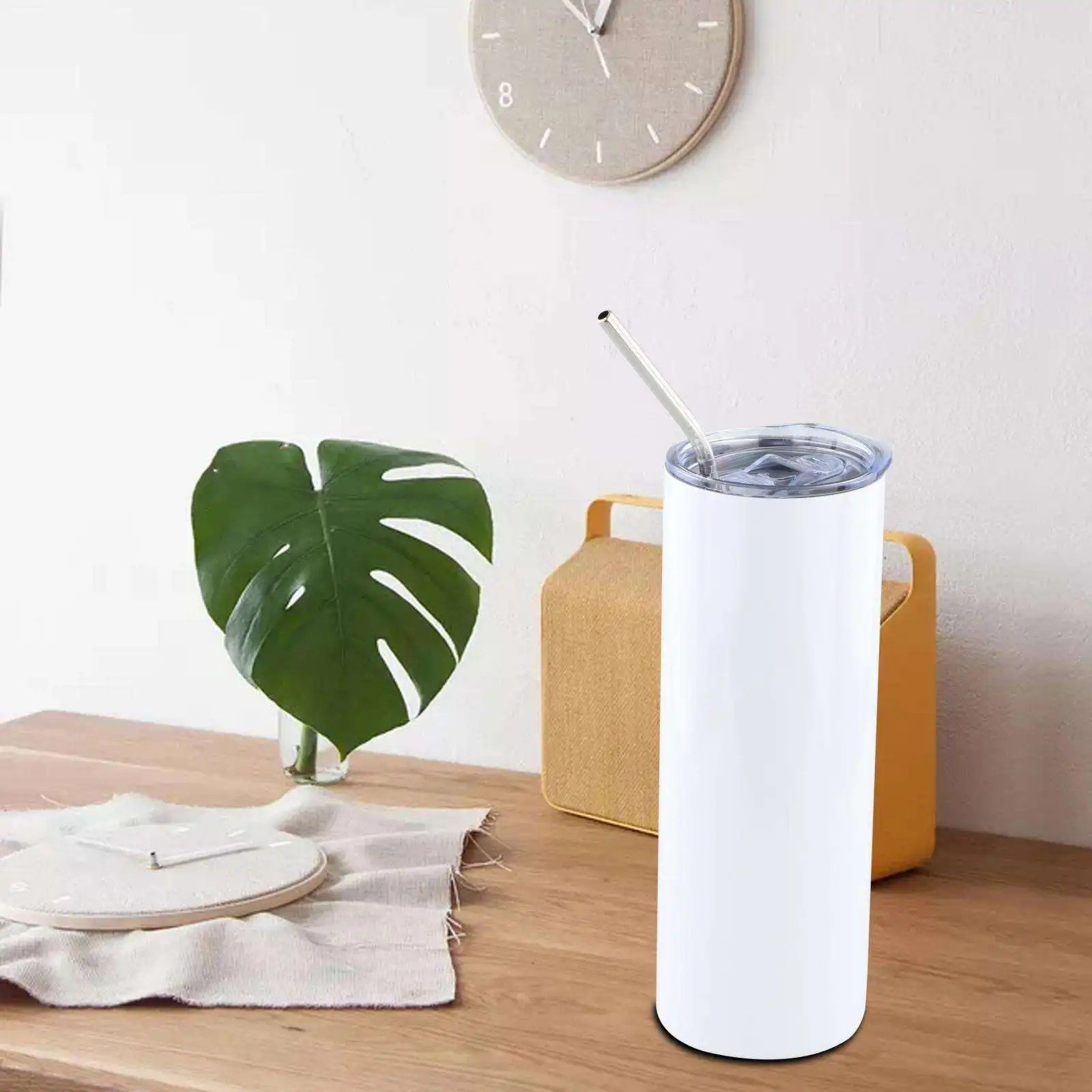 

Набор прямых тумблков с крышкой и соломинкой из нержавеющей стали для легкой очистки