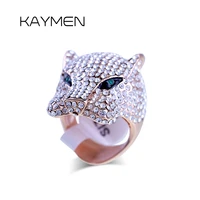kaymen personality leopard head design gold aaa cz wedding ring men and women statement ring fashion jewelry wholesale 00263