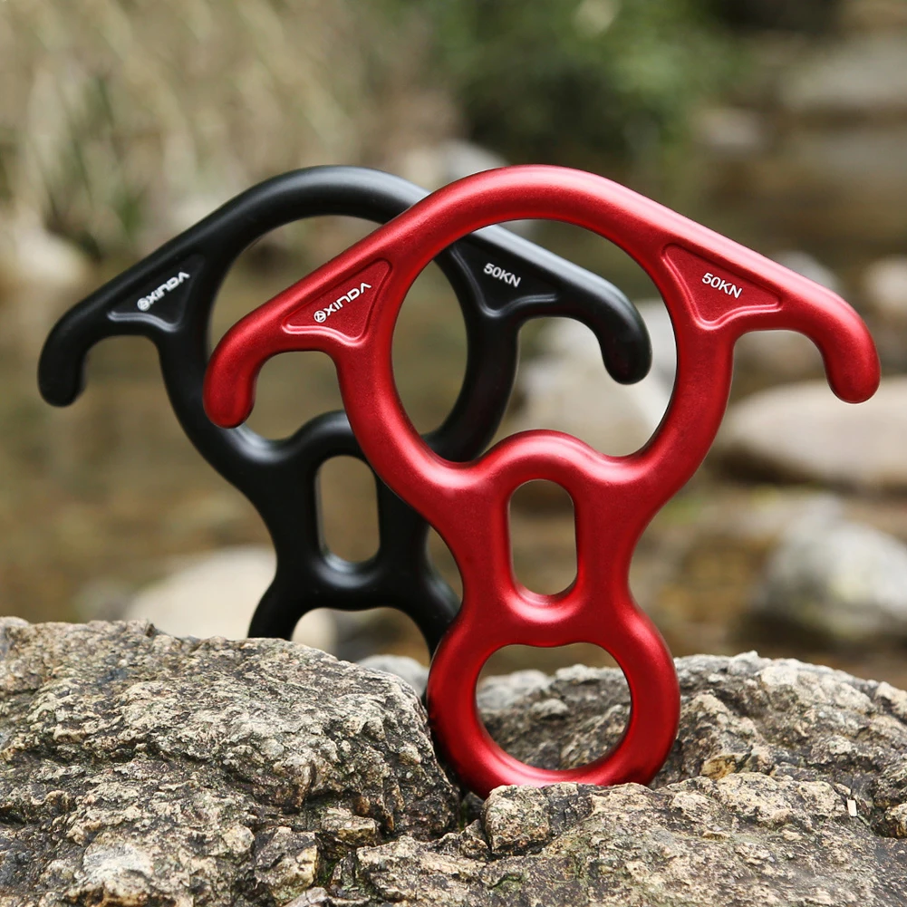 

50KN Downhill Slow Down Descender Outdoor Mountain Rock Climbing 8 Word Ring Camping Portable Outdoor Elements