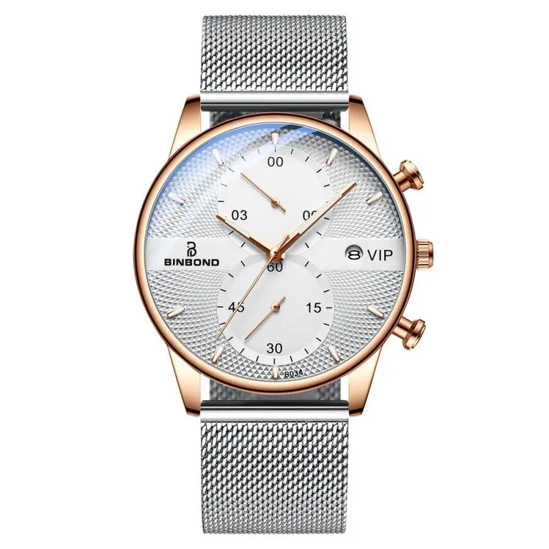 

Top Brand Binbond Fashion Ultra-thin Automatic Business Men Watches Luxury 30M Waterproof Casual Simple Quartz Watch