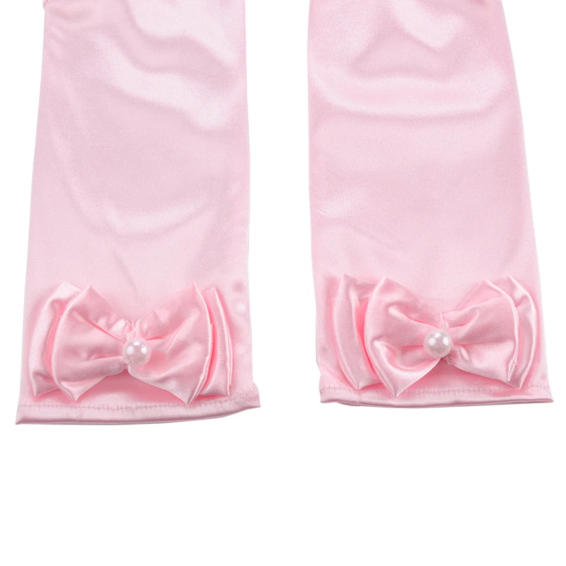 

Women Fashion Flower Gloves Girl Formal Princess Costume Accessories White Lace Bow Gloves