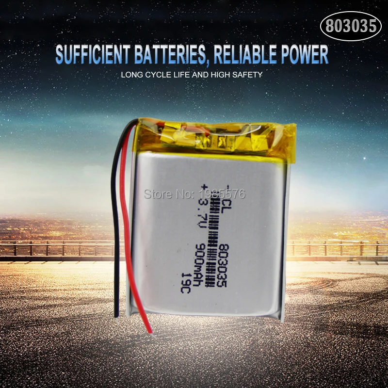 3 7 V 900mah 803035 литий полимерная аккумуляторная батарея для gps mp3 mp4 mp5 power bank Bluetooth