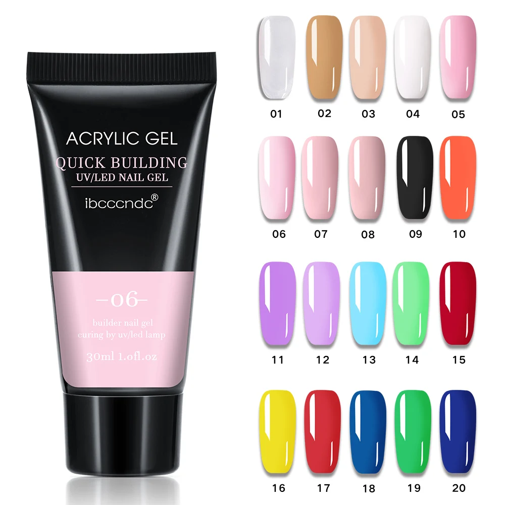 

15g 20 Colors Nail Acrylic Poly Nail Gel Pink Builder Gel Quick Extension Gel Builder Gel Kit