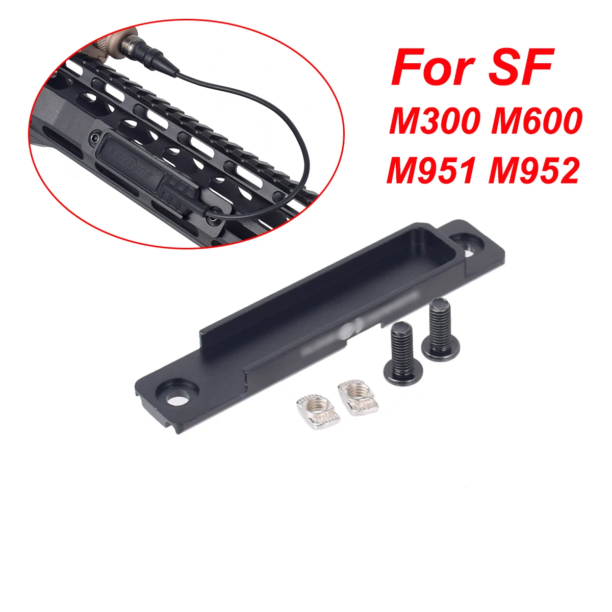 

Tactical Flashlight Rat Tail Slot Switch Guide For M300/M600/M951/M952 Remote Switch Fit Rifle M-LOK Handguard Hunting Accessory