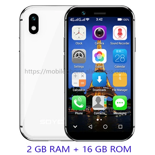 SOYES, новинка, XS Mini, 4G, смартфон, разблокированный, Android, смартфон, мобильный телефон, две sim-карты, Wifi, для лица, ID, Google Play, магазин, бесплатный Чехол, подарок - Цвет: XS-white-2-16
