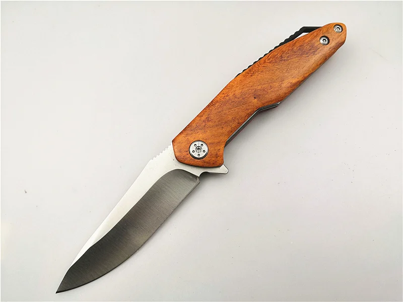 Wood handle Карманный нож для повседневного использования KESIWO KS12 шарикоподшипник Флиппер складной нож D2 лезвие для кемпинга открытый охотничий Походный нож садовый ручной инструмент - Цвет: Wood handle