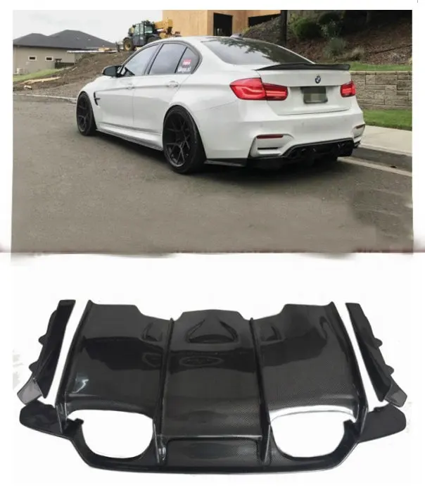 PSM Style Real Carbon Fiber Rear Bumper Diffuser Lip Refit Factory Cover For BMW 3 4 Series F80 M3 Sedan F82 M4 2015-2019 20 | Автомобили