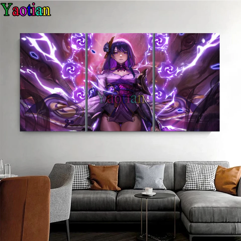

3 PCS 5D DIY Diamond Painting Anime Girl Full Drill Diamond Embroidery Mosaic Cross Stitch Diamond Art Handicraft Christmas Gift