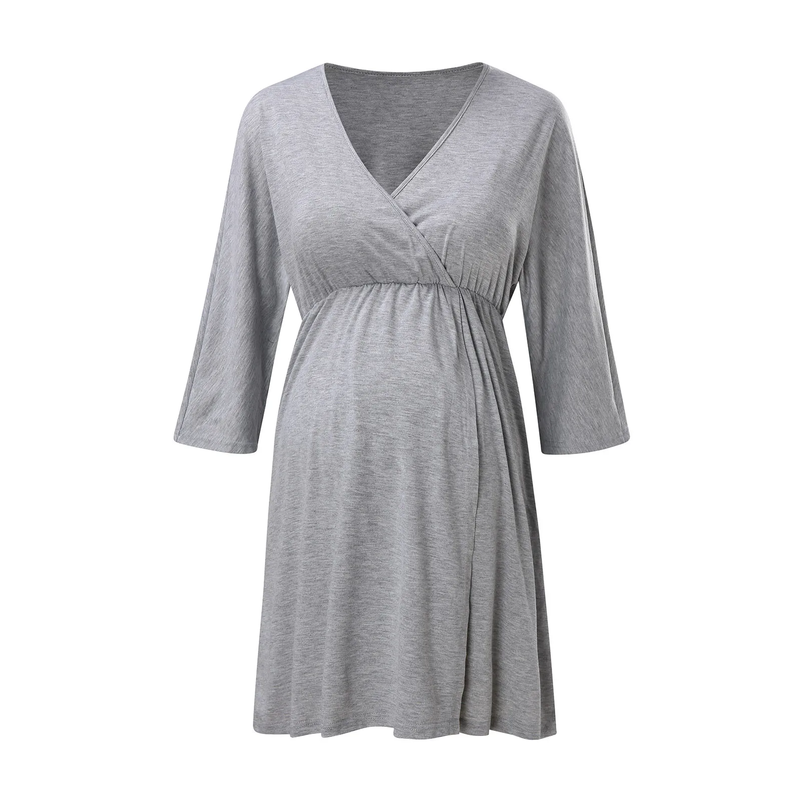 

Women Summer 2021 Sexy Pregnancy Clothes Women Maternity Half Sleeve Hight Waist Dress For Daily Wearing Or Baby Shower Robe