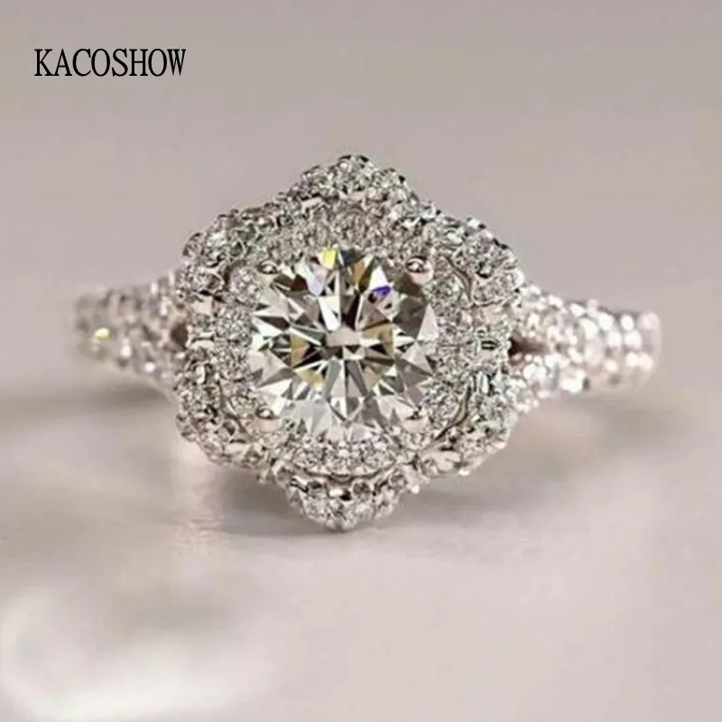 

Изысканное женское кольцо из циркония, классическое обручальное кольцо с ярким камнем Мора, роскошные кольца для женщин, ювелирные изделия,...