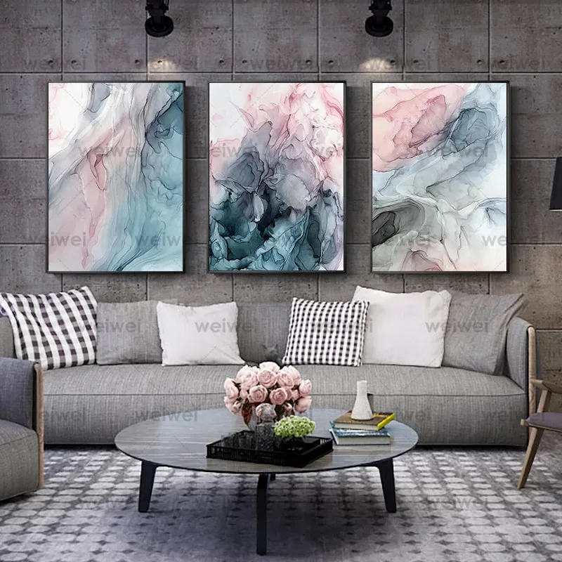 

Colorful Ink Canvas Poster Modern Abstract Wall Art Painting Nordic Posters and Prints Wall Pictures for Living Room Home Decor