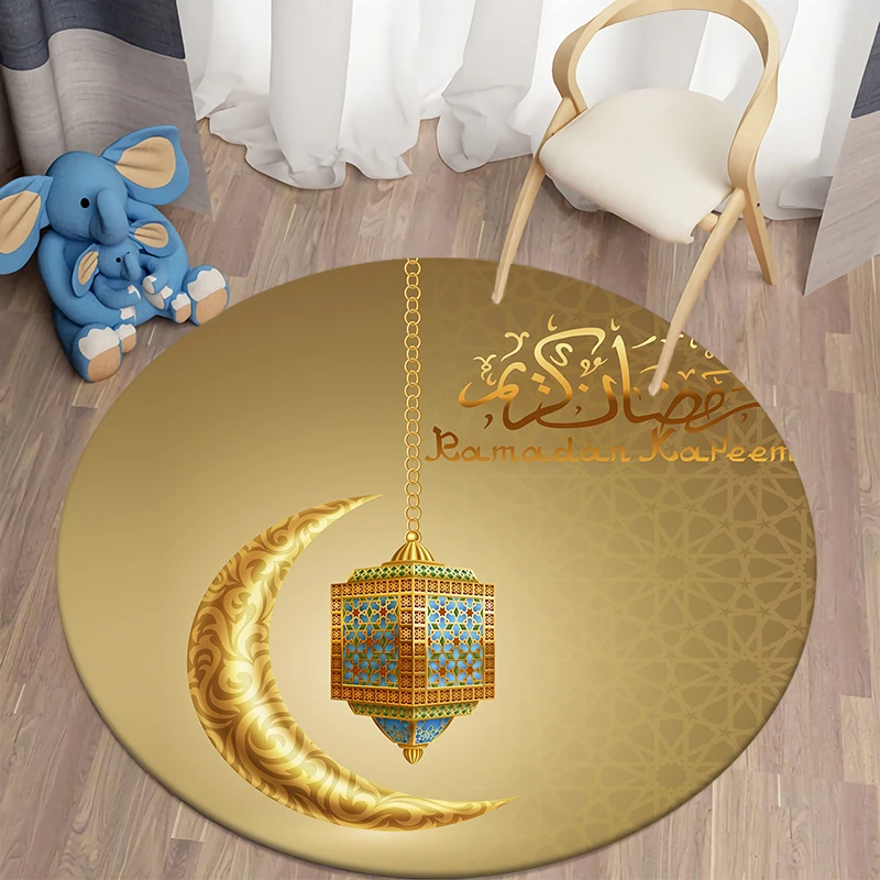 Muslim Prayer Rug Islamic Round Carpet Living Room Mat For tapis de priere Islam Mats Eid Rugs Children | Дом и сад